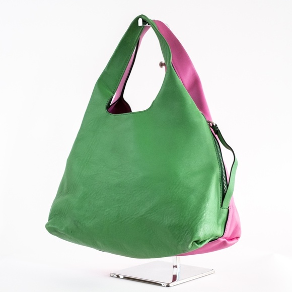 3.1 Phillip Lim Accessories Two-Toned Prism Tote Bag Pink Green $595 - Picture 9 of 15